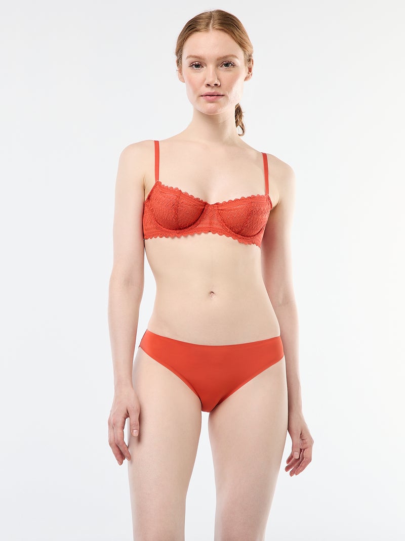 Reggiseno a balconcino in pizzo Arancione - Kiabi