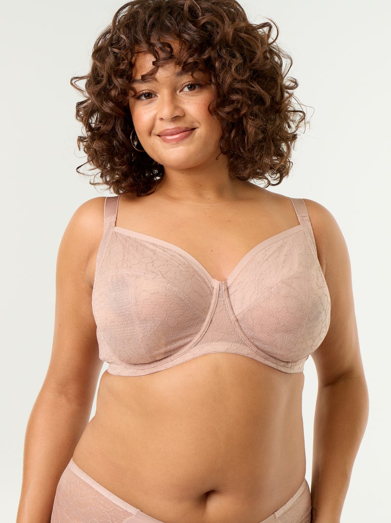 Reggiseno a balconcino in pizzo Beige - Kiabi