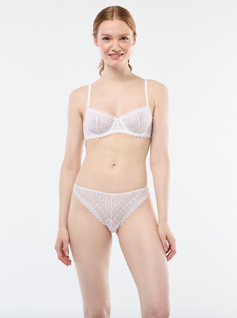 Reggiseno a balconcino in pizzo Bianco - Kiabi