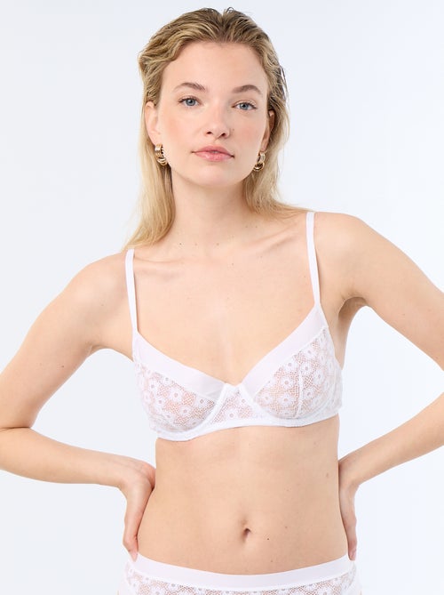 Reggiseno a balconcino in pizzo - Kiabi