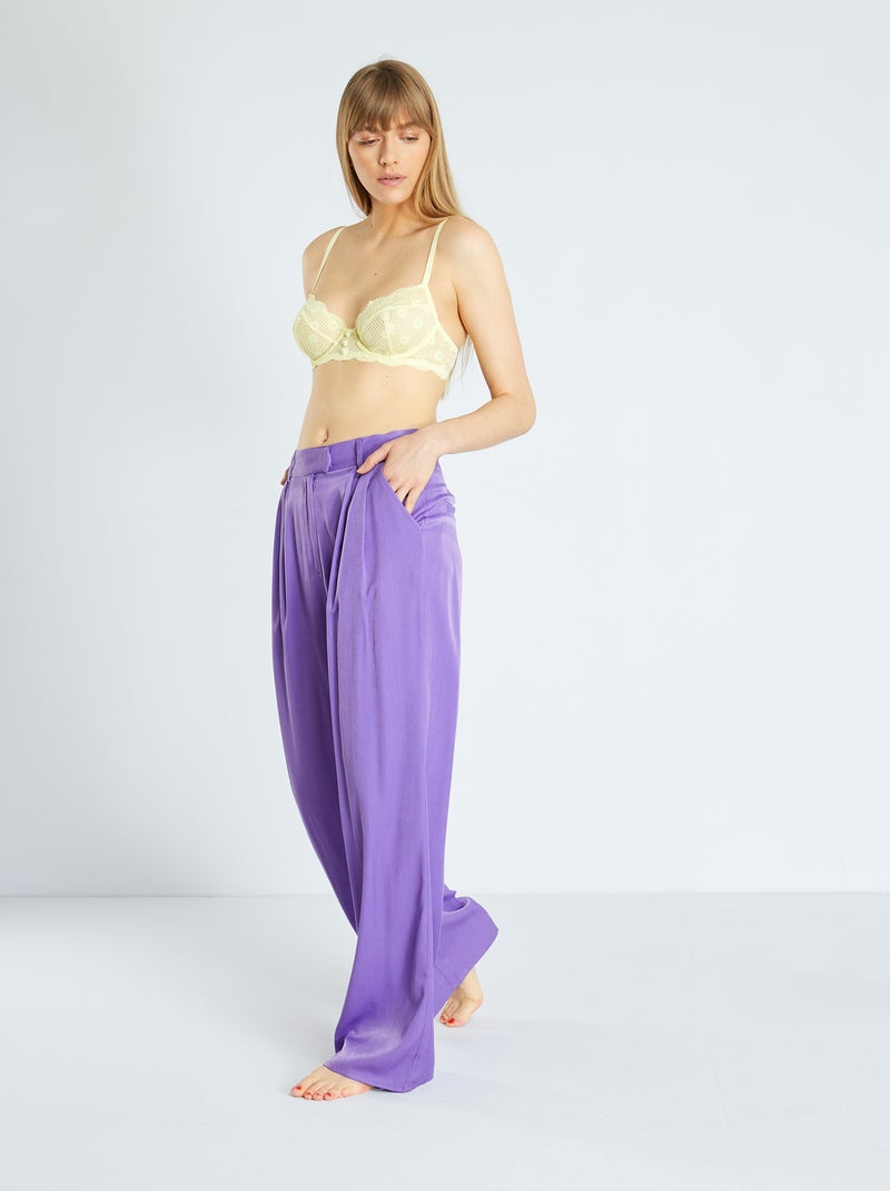 Reggiseno a balconcino in pizzo giallo - Kiabi