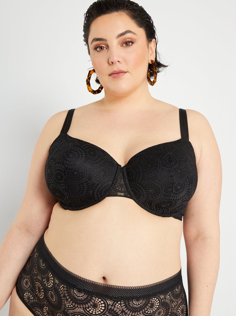 Reggiseno a balconcino in pizzo Nero - Kiabi