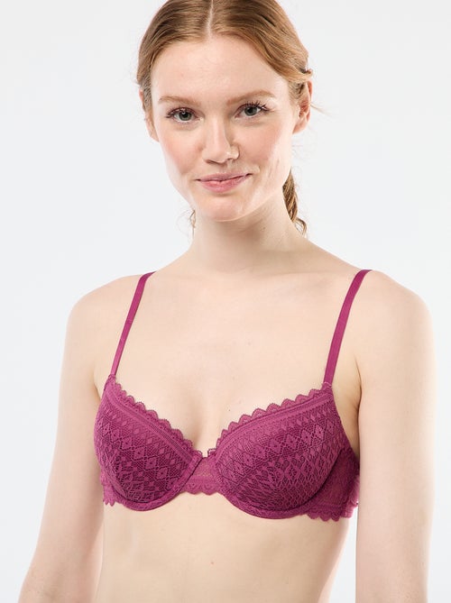 Reggiseno a balconcino in pizzo - Kiabi