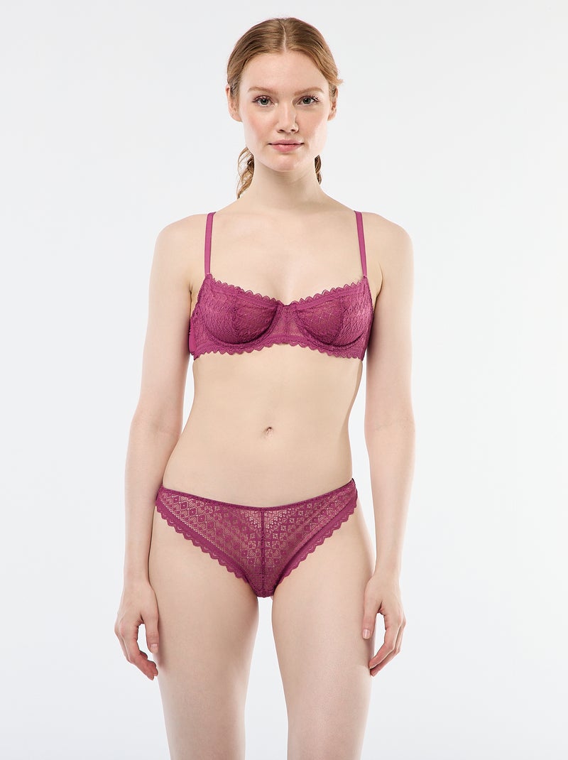 Reggiseno a balconcino in pizzo Rosa - Kiabi