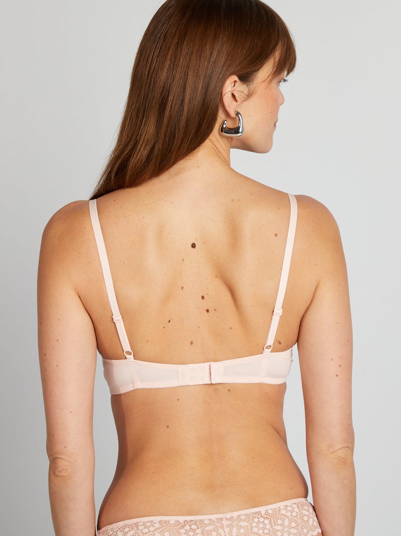 Reggiseno a balconcino in pizzo ROSA - Kiabi