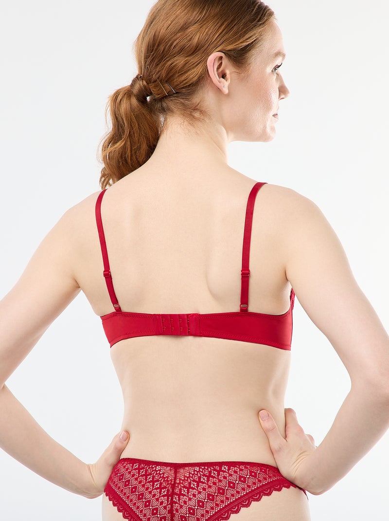 Reggiseno a balconcino in pizzo Rosso - Kiabi