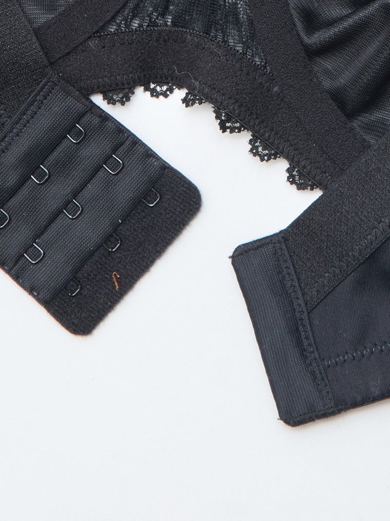 Reggiseno a balconcino in pizzo traforato Nero - Kiabi