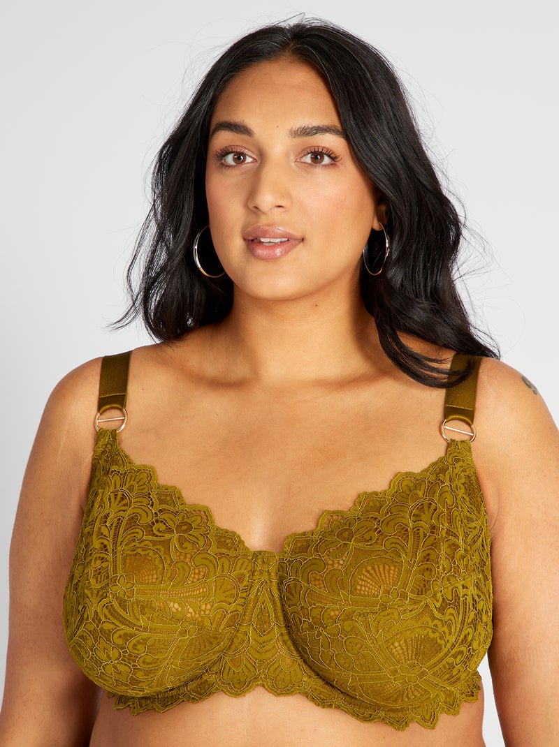 Reggiseno a balconcino in pizzo VERDE - Kiabi