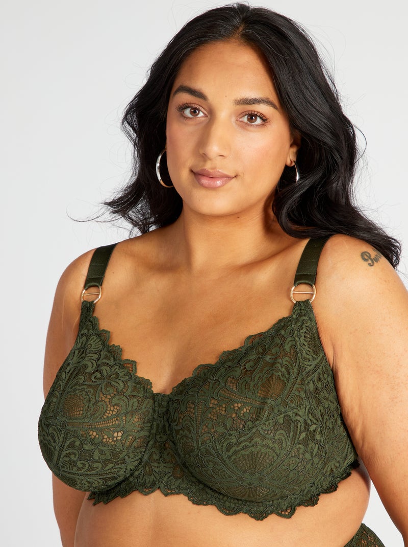 Reggiseno a balconcino in pizzo VERDE - Kiabi