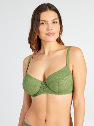 Reggiseno a balconcino volumizzante in pizzo
