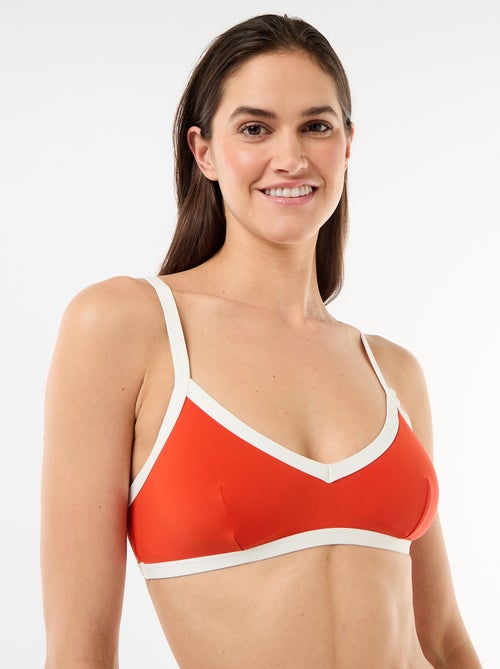 Reggiseno a brassière da bagno con bordi a contrasto - Kiabi