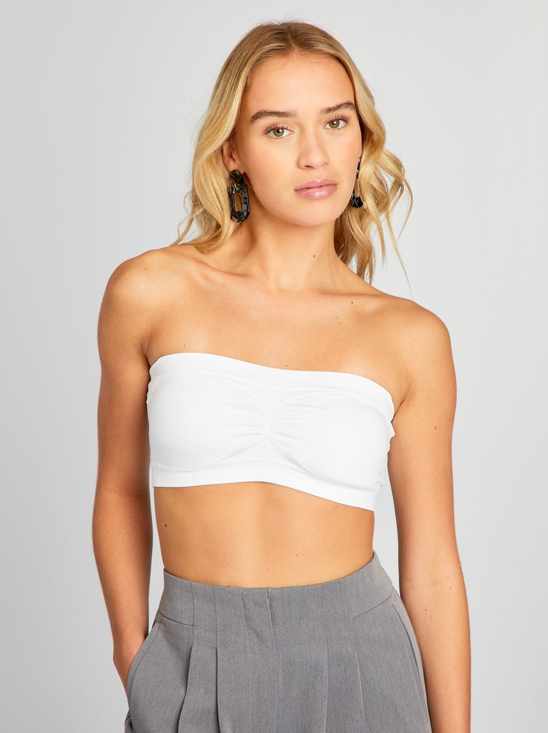 Reggiseno a fascia con coppe estraibili bianco - Kiabi