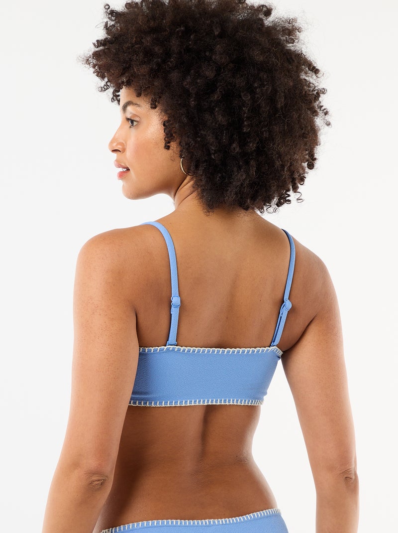 Reggiseno a fascia con impunture a contrasto Blu - Kiabi