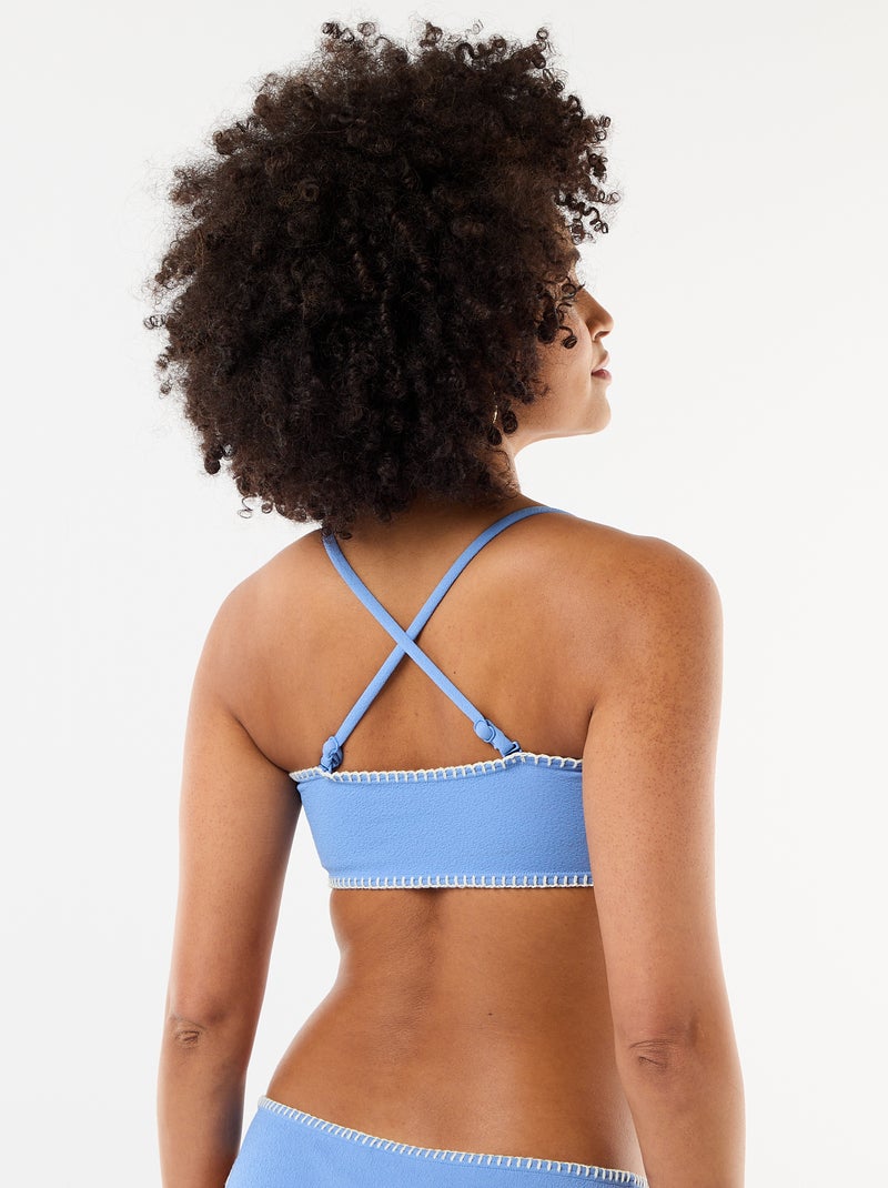Reggiseno a fascia con impunture a contrasto Blu - Kiabi