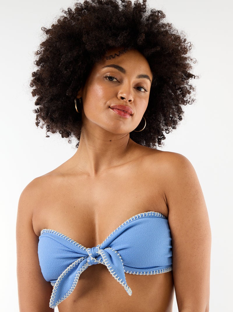 Reggiseno a fascia con impunture a contrasto Blu - Kiabi