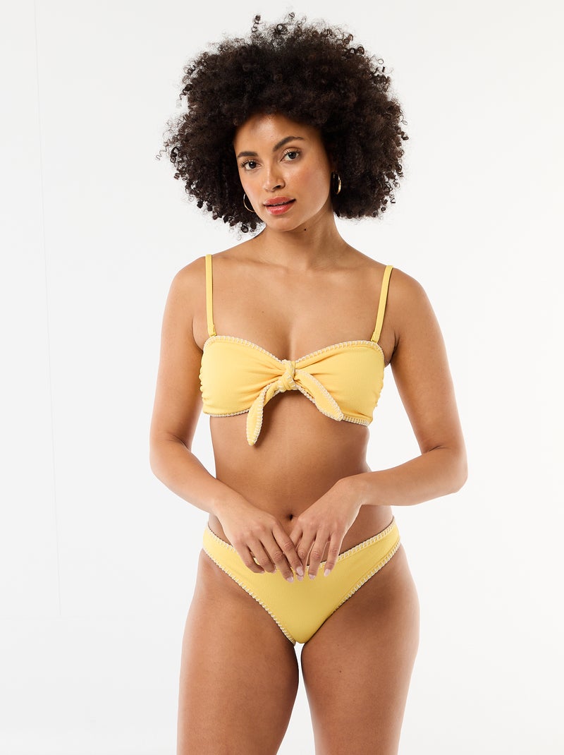 Reggiseno a fascia con impunture a contrasto Giallo - Kiabi