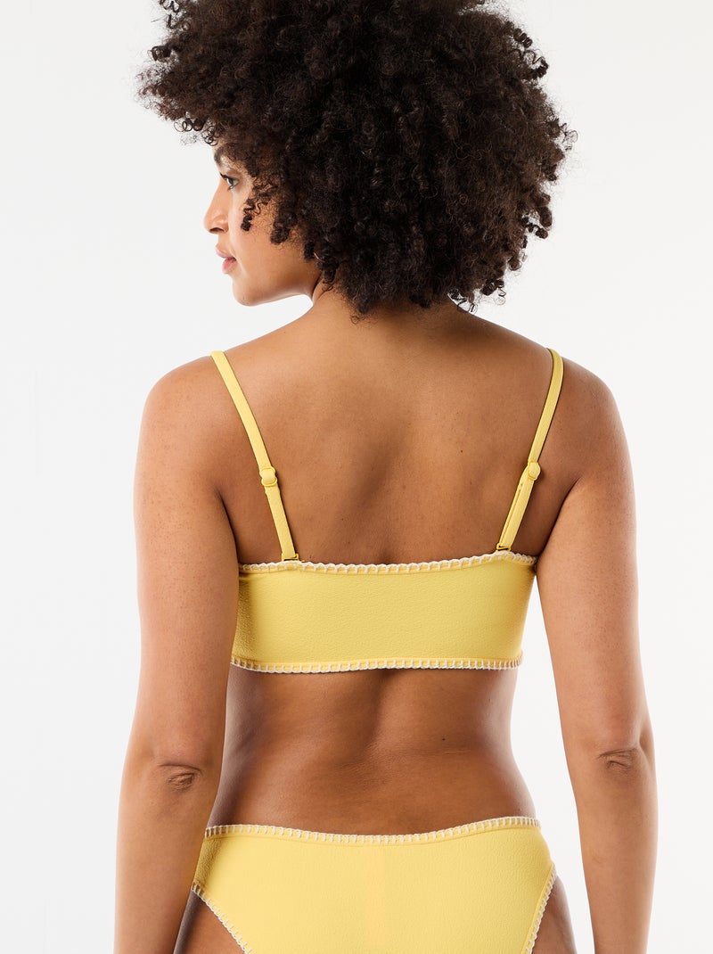 Reggiseno a fascia con impunture a contrasto Giallo - Kiabi