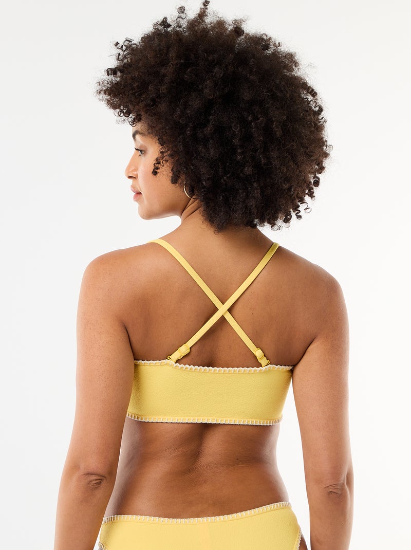 Reggiseno a fascia con impunture a contrasto Giallo - Kiabi