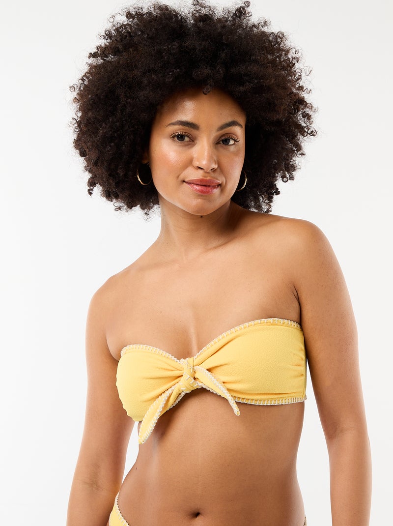 Reggiseno a fascia con impunture a contrasto Giallo - Kiabi