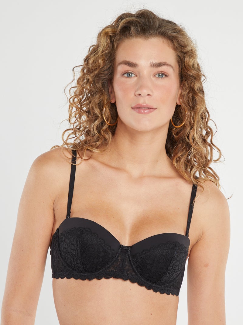Reggiseno a fascia imbottito nero - Kiabi