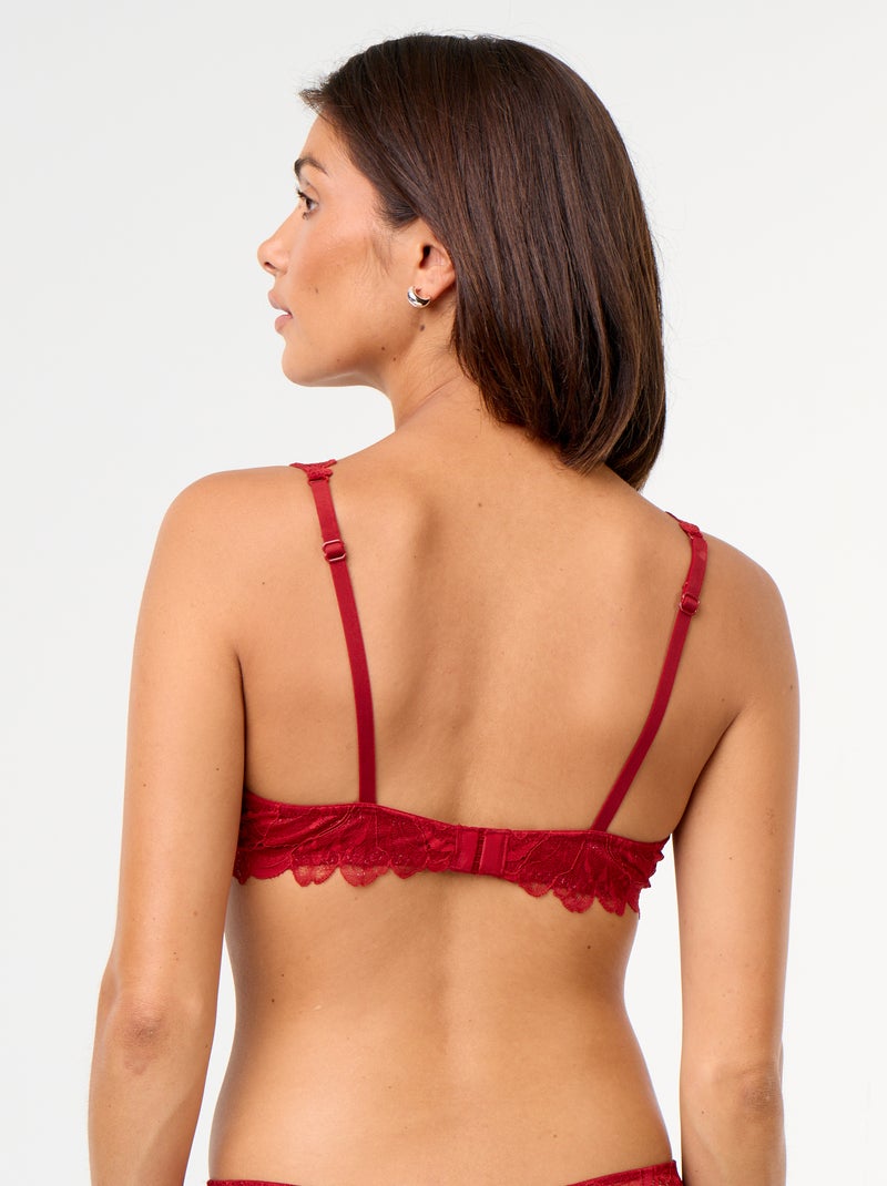 Reggiseno a foulard in pizzo Rosso - Kiabi