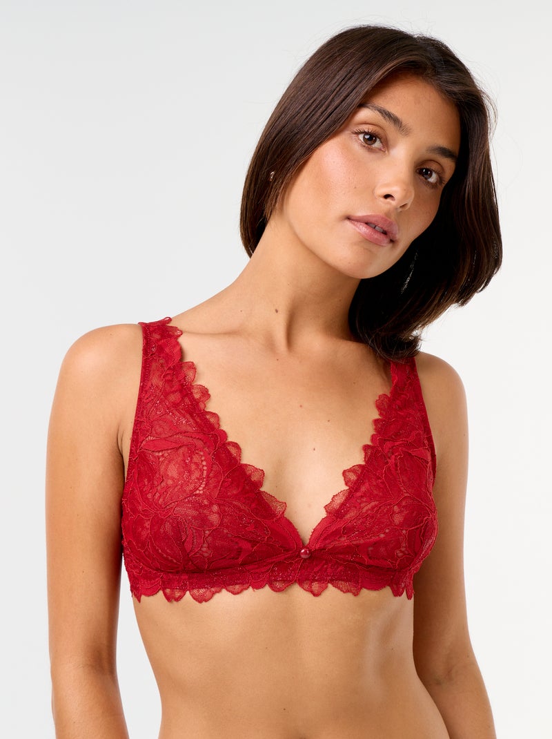 Reggiseno a foulard in pizzo Rosso - Kiabi