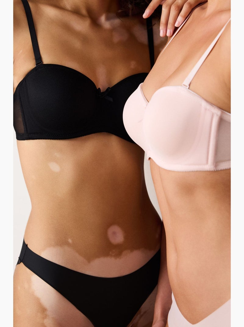 Reggiseno a tinta unita con ferretto e spalline rimovibili penti Nero - Kiabi