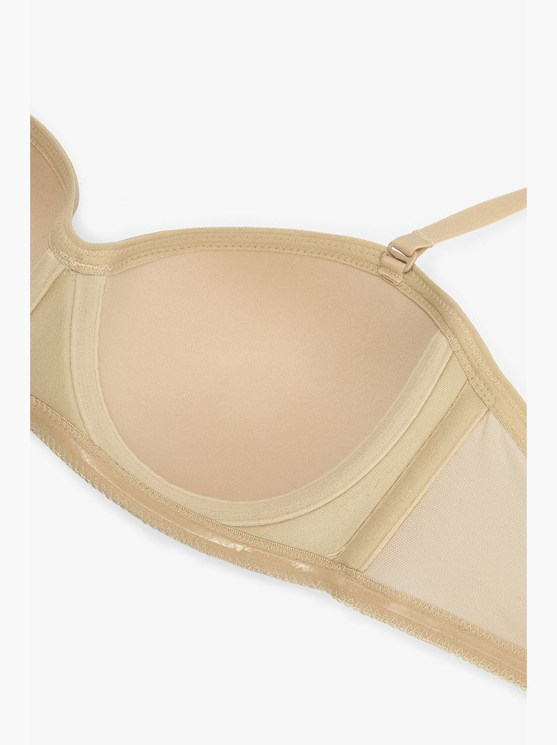 Reggiseno a tinta unita con ferretto e spalline rimovibili penti Nude - Kiabi