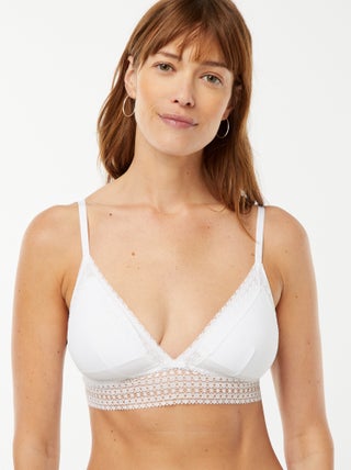 Reggiseno a triangolo con baschina in pizzo