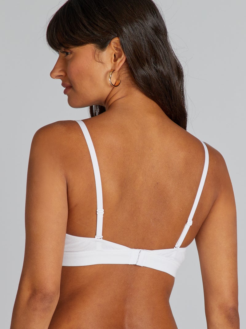 Reggiseno a triangolo con pesciolini estraibili bianco - Kiabi