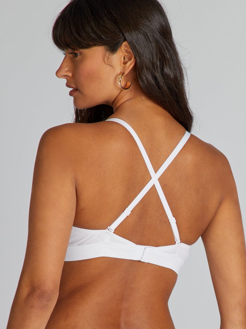 Reggiseno a triangolo con pesciolini estraibili bianco - Kiabi