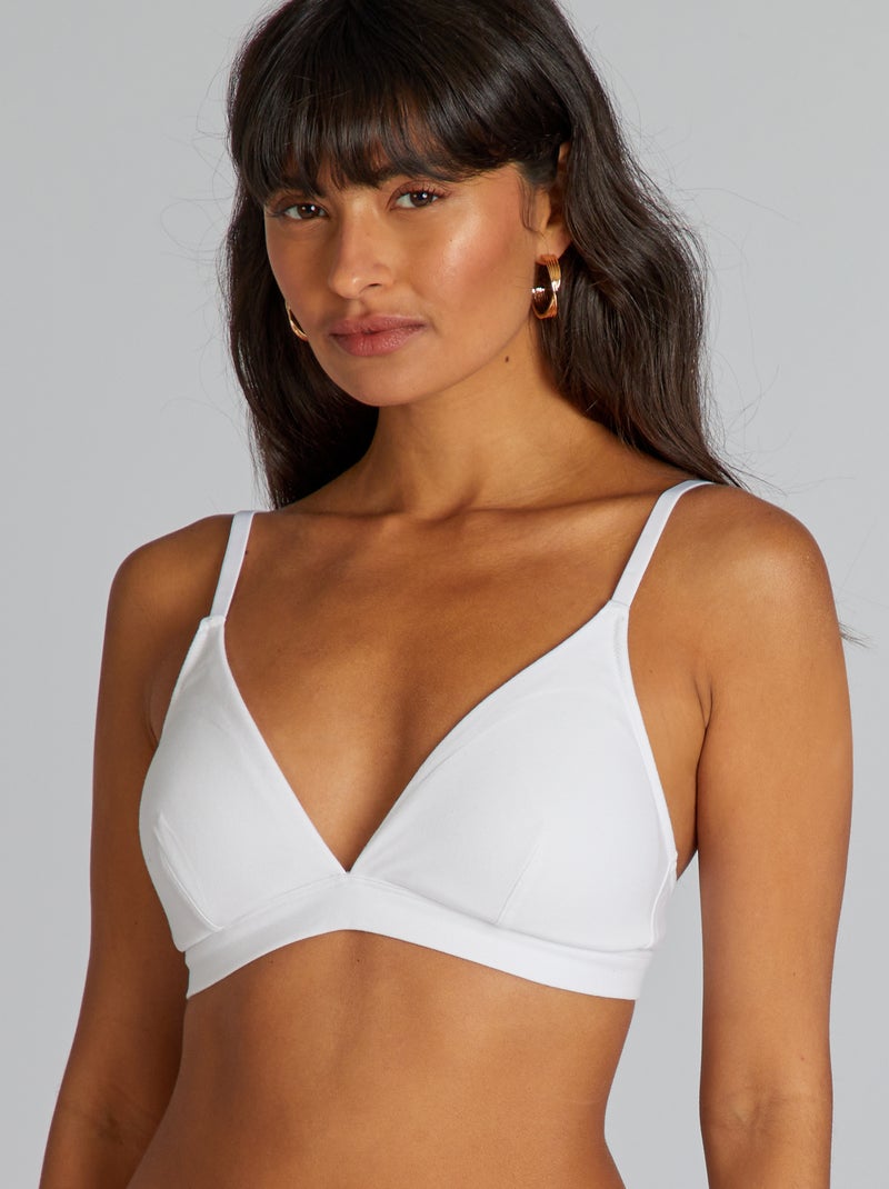 Reggiseno a triangolo con pesciolini estraibili bianco - Kiabi