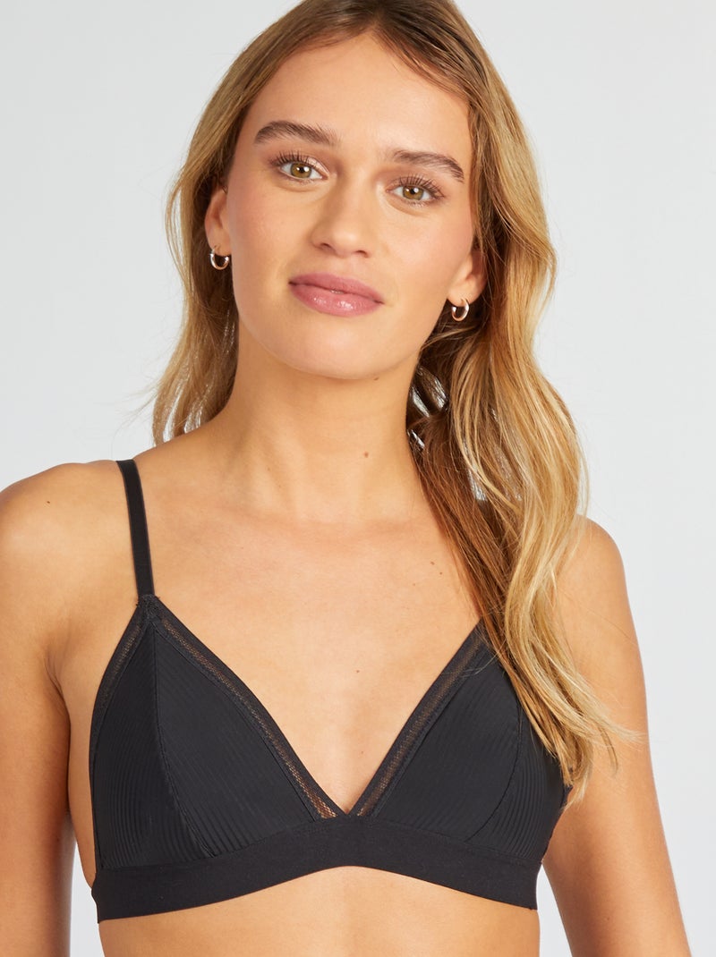 Reggiseno a triangolo imbottito in microfibra Nero - Kiabi