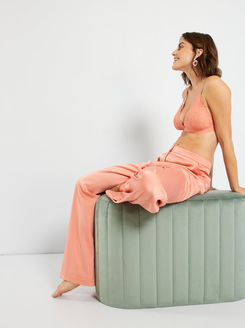 Reggiseno a triangolo in pizzo ARANCIONE - Kiabi