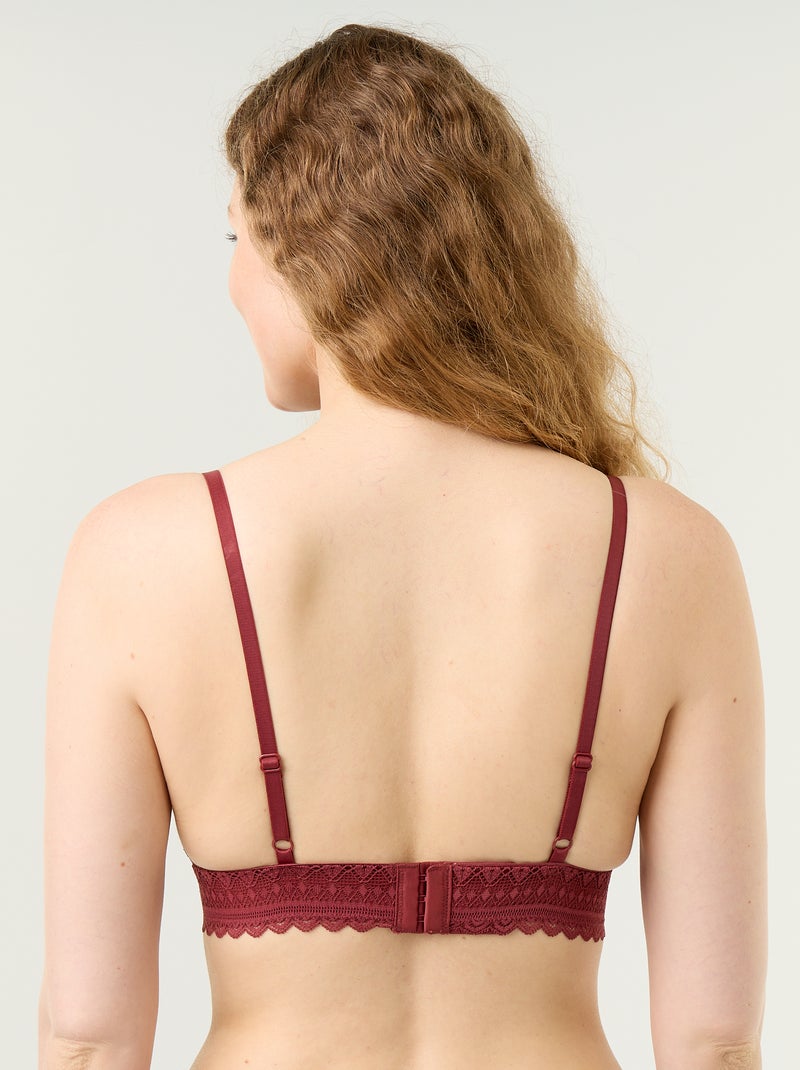 Reggiseno a triangolo in pizzo Bordeaux - Kiabi