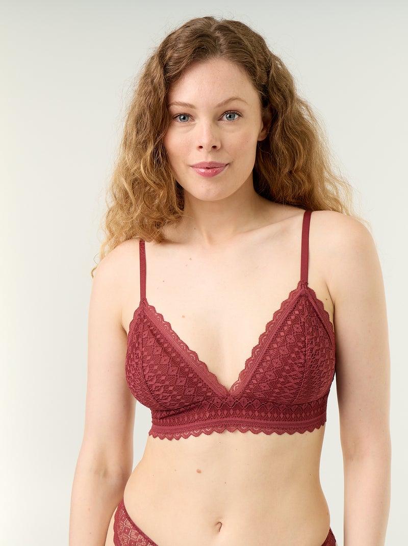 Reggiseno a triangolo in pizzo Bordeaux - Kiabi