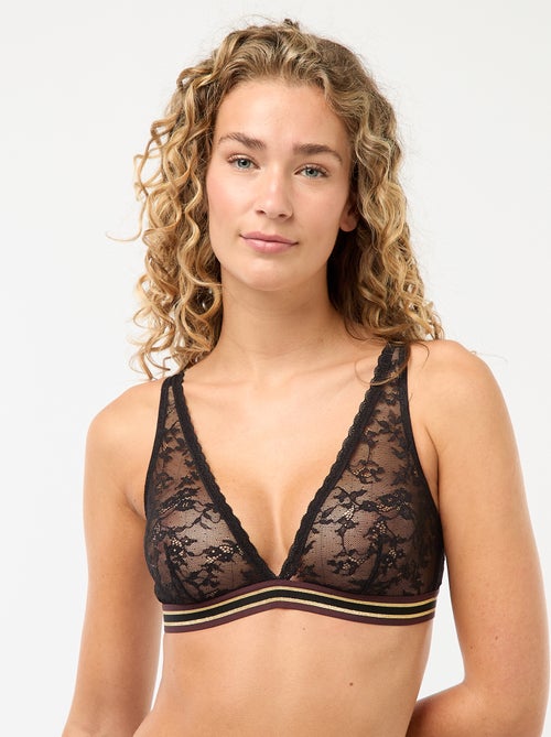 Reggiseno a triangolo in pizzo con base paillettata - Kiabi