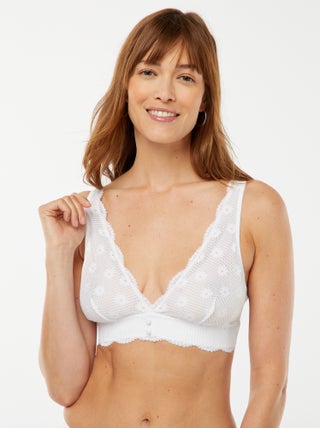 Reggiseno a triangolo in pizzo fiorito