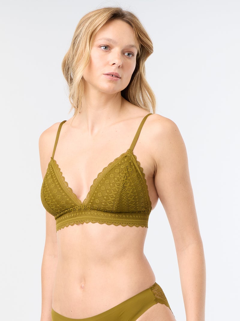 Reggiseno a triangolo in pizzo Verde - Kiabi