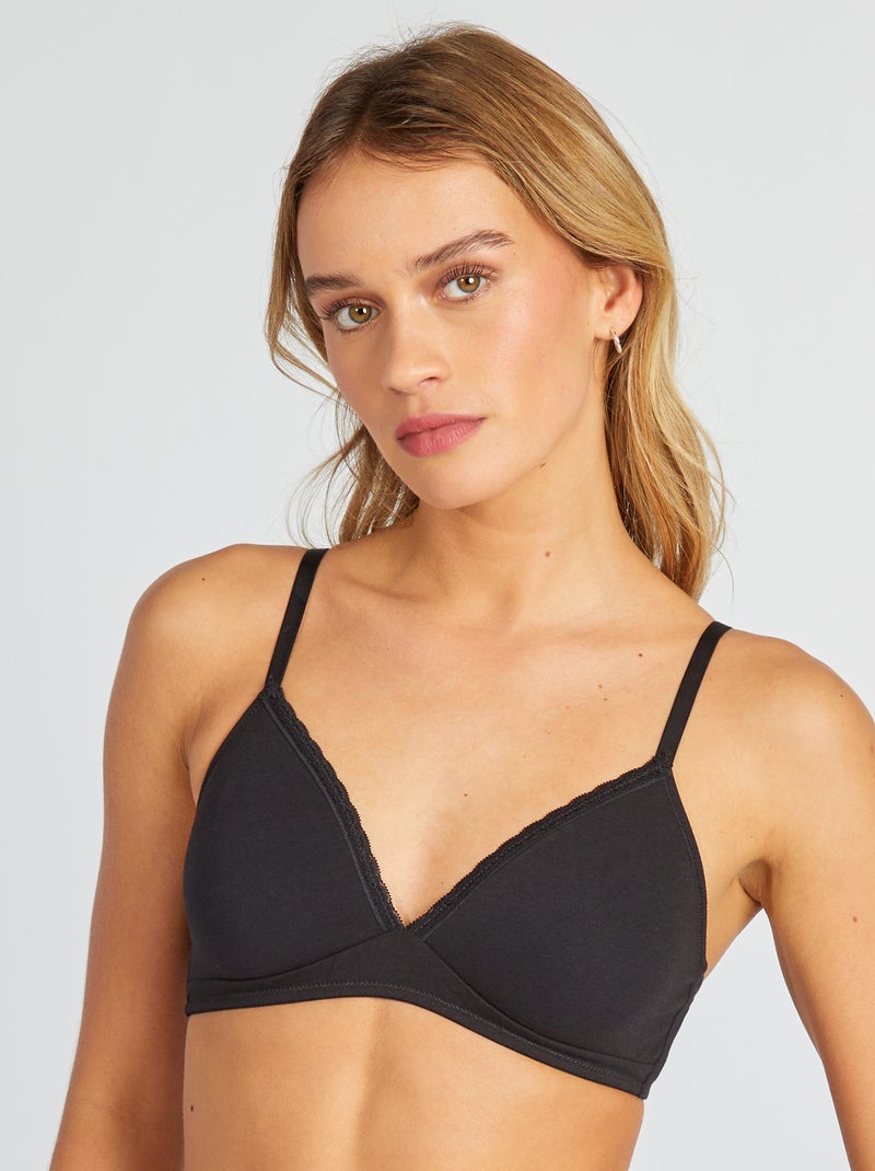 Reggiseno a triangolo non imbottito nero - Kiabi