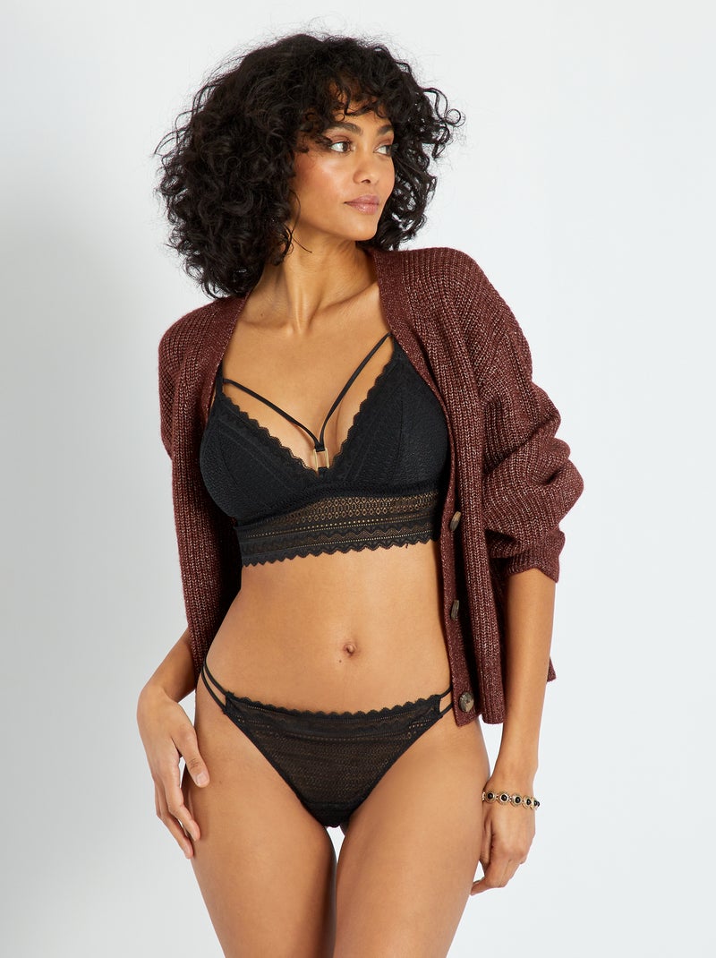 Reggiseno a triangolo un pizzo - Nero - Kiabi
