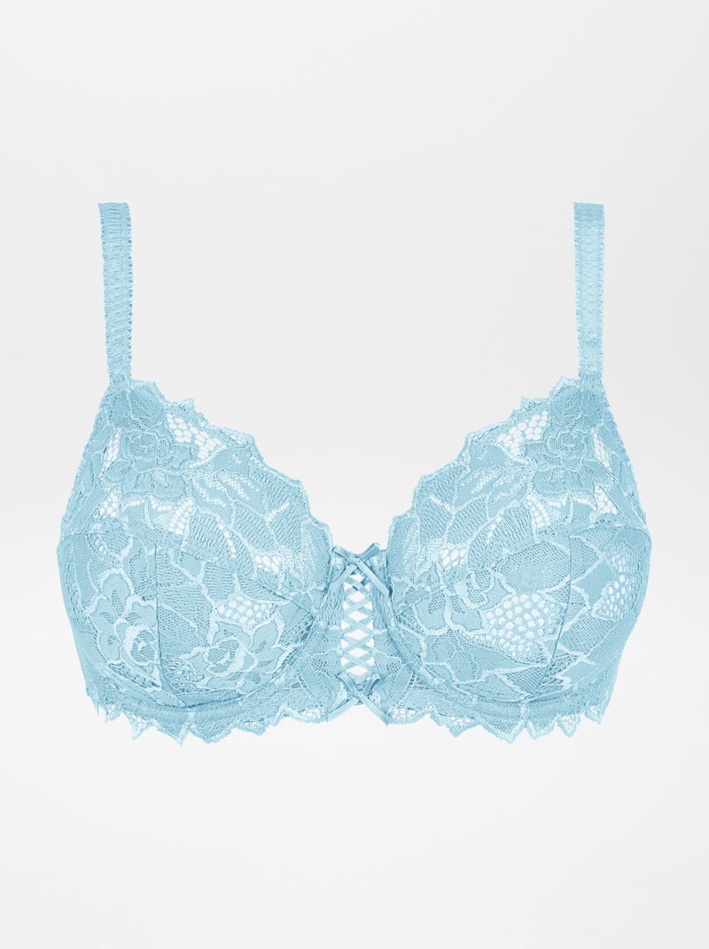 Reggiseno avvolgente in pizzo con ferretto Arum 'Sans Complexe' BLU - Kiabi