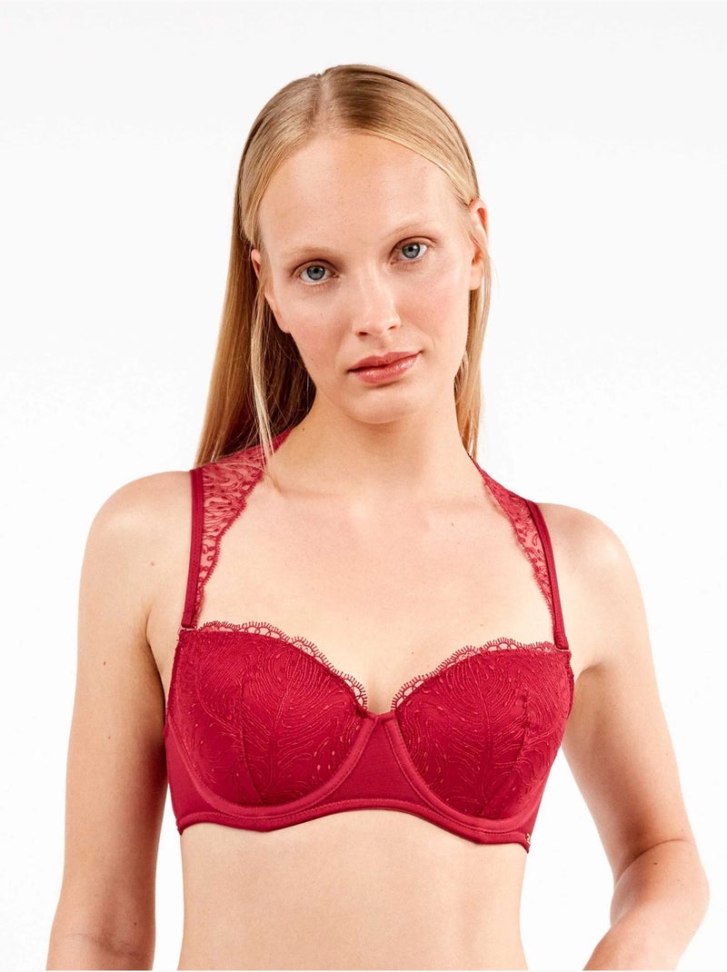 Reggiseno balconcino con spalline staccabili Ciliegia - Kiabi