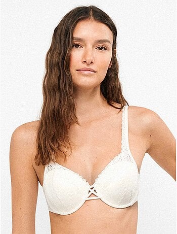 Reggiseno balconette in tessuto di pizzo coppe B,C e D