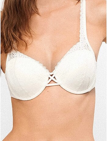 Reggiseno balconette in tessuto di pizzo coppe B,C e D