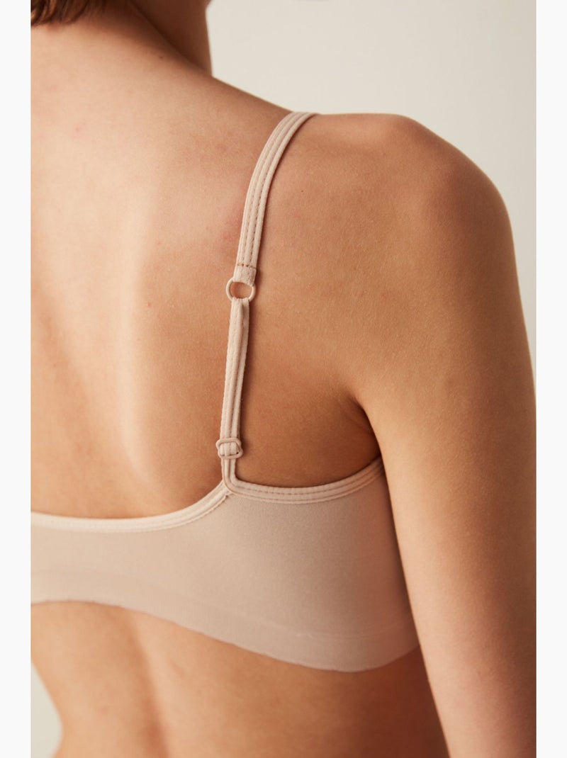 Reggiseno basic imbottito senza cuciture senza ferretto penti Beige argilla - Kiabi