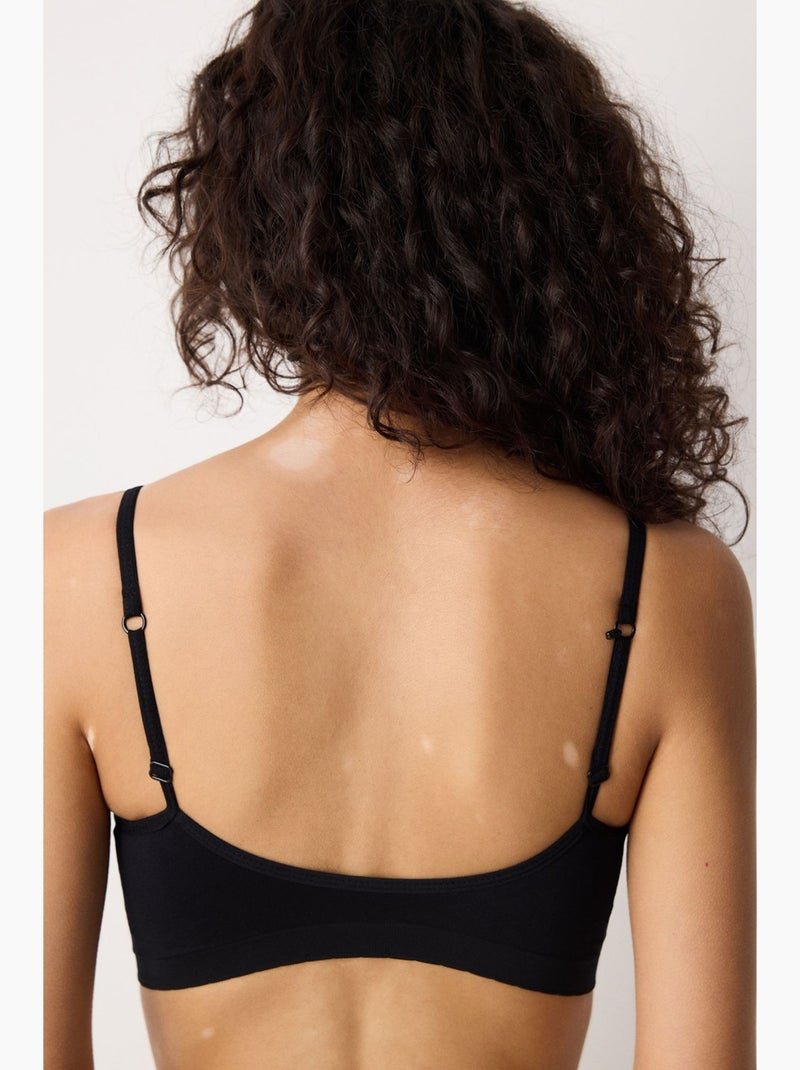 Reggiseno basic imbottito senza cuciture senza ferretto penti Nero - Kiabi