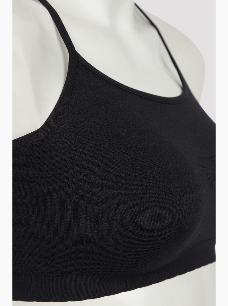 Reggiseno basic imbottito senza cuciture senza ferretto penti Nero - Kiabi