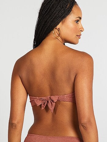 Reggiseno bikini a fascia con gioiello tra le coppe