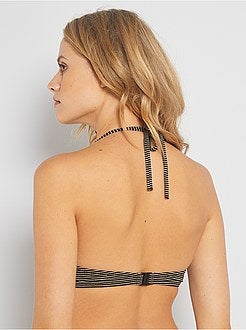 Reggiseno bikini a righe dorate - Kiabi